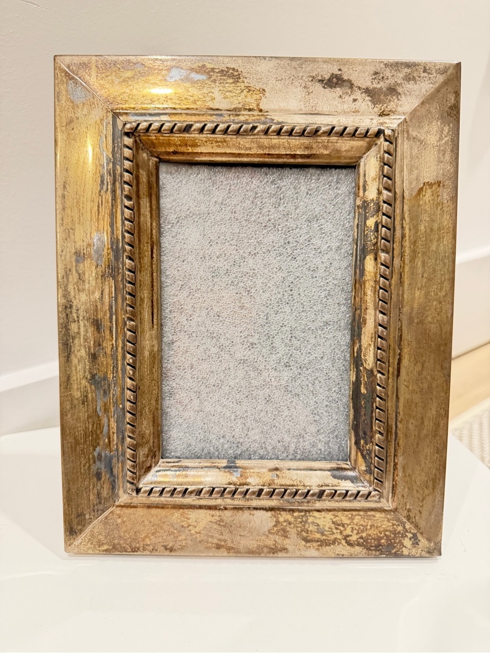 Pottery Barn Distressed Gold Picture Frame 4x6”